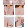 imageGRACE KARIN Women Short Puff Sleeve Casual Summer Elegant Tops Dressy Lace Crochet Crew Neck BlousePale Pink