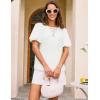 imageGRACE KARIN Women Short Puff Sleeve Casual Summer Elegant Tops Dressy Lace Crochet Crew Neck BlouseWhite