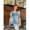 imageGRACE KARIN Womens Ruffle Sleeve Tops 2025 Summer Shirts Drawstring Pleated Dressy Casual BlouseLight Blue