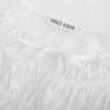 imageGRACE KARIN Womens Ruffle Sleeve Tops 2025 Summer Shirts Drawstring Pleated Dressy Casual BlouseWhite