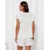 imageGRACE KARIN Womens Ruffle Sleeve Tops 2025 Summer Shirts Drawstring Pleated Dressy Casual BlouseWhite