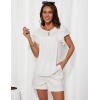 imageGRACE KARIN Womens Ruffle Sleeve Tops 2025 Summer Shirts Drawstring Pleated Dressy Casual BlouseWhite