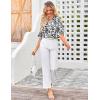 imageGRACE KARIN Womens Summer 34 Sleeve Tops Boho Floral Blouses Dressy Casual Tunic Ruffle V Neck Loose Fit Button up ShirtsBlack Floral