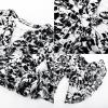 imageGRACE KARIN Womens Summer 34 Sleeve Tops Boho Floral Blouses Dressy Casual Tunic Ruffle V Neck Loose Fit Button up ShirtsBlack Floral