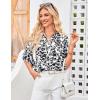 imageGRACE KARIN Womens Summer 34 Sleeve Tops Boho Floral Blouses Dressy Casual Tunic Ruffle V Neck Loose Fit Button up ShirtsBlack Floral
