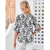 imageGRACE KARIN Womens Summer 34 Sleeve Tops Boho Floral Blouses Dressy Casual Tunic Ruffle V Neck Loose Fit Button up ShirtsBlack Floral