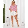 imageGRACE KARIN Womens Summer 34 Sleeve Tops Boho Floral Blouses Dressy Casual Tunic Ruffle V Neck Loose Fit Button up ShirtsPink Floral