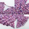 imageGRACE KARIN Womens Summer 34 Sleeve Tops Boho Floral Blouses Dressy Casual Tunic Ruffle V Neck Loose Fit Button up ShirtsPurple Floral