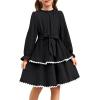 imageGRACE KARIN Girls Long Sleeve Dress Fall Winter Casual Cute Elegant Back to School Dresses for Girl 514Black