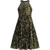 imageGRACE KARIN Girls Sequin Velvet Dress Kid Sleeveless Sparkly Fancy Formal Party Dress with Hairbow Size 614 YearsBlack Gold