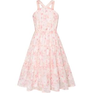 imageGRACE KARIN Girls Off Shoulder Dress Sleeveless Floral Swiss Dots Casual Spring Summer Midi Dress 514YPink Jacquard