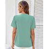 imageGRACE KARIN 2025 Womens Lace Elegant Tops Tie V Neck Short Sleeve Shirts BlouseLight Green
