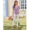 imageGRACE KARIN 2025 Womens Tops Summer Wrap Blouse V Neck Ruffle Sleeve Dressy Casual Top Ruched TShirtsLavender