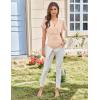 imageGRACE KARIN 2025 Womens Tops Summer Wrap Blouse V Neck Ruffle Sleeve Dressy Casual Top Ruched TShirtsLight Pink
