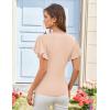 imageGRACE KARIN 2025 Womens Tops Summer Wrap Blouse V Neck Ruffle Sleeve Dressy Casual Top Ruched TShirtsLight Pink