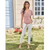 imageGRACE KARIN 2025 Womens Tops Summer Wrap Blouse V Neck Ruffle Sleeve Dressy Casual Top Ruched TShirtsPink