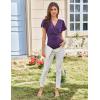 imageGRACE KARIN 2025 Womens Tops Summer Wrap Blouse V Neck Ruffle Sleeve Dressy Casual Top Ruched TShirtsPurple