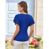 imageGRACE KARIN 2025 Womens Tops Summer Wrap Blouse V Neck Ruffle Sleeve Dressy Casual Top Ruched TShirtsRoyal Blue