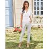 imageGRACE KARIN 2025 Womens Tops Summer Wrap Blouse V Neck Ruffle Sleeve Dressy Casual Top Ruched TShirtsWhite