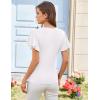 imageGRACE KARIN 2025 Womens Tops Summer Wrap Blouse V Neck Ruffle Sleeve Dressy Casual Top Ruched TShirtsWhite