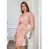 imageGRACE KARIN Sequin Jacket for Womens 34 Sleeve Open Front Floral Lace Party Crop Cardigan Bolero Shrug Pink S