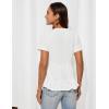 imageGRACE KARIN Short Sleeve Blouse for Women 2025 Casual VNeck Ruffle TopsWhite
