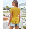 imageGRACE KARIN Short Sleeve Blouse for Women 2025 Casual VNeck Ruffle TopsYellow