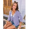 imageGRACE KARIN Womens 2025 Tie Ftont Cropped Cardigan 34 Sleeve Lightweight HollowedOut Eyelet ShrugLight Purple