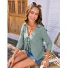 imageGRACE KARIN Womens 2025 Tie Ftont Cropped Cardigan 34 Sleeve Lightweight HollowedOut Eyelet ShrugSage