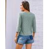imageGRACE KARIN Womens 2025 Tie Ftont Cropped Cardigan 34 Sleeve Lightweight HollowedOut Eyelet ShrugSage