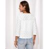 imageGRACE KARIN Womens 2025 Tie Ftont Cropped Cardigan 34 Sleeve Lightweight HollowedOut Eyelet ShrugWhite
