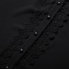 imageGRACE KARIN Womens Dressy Casual Tops 34 Sleeve Business Work Blouses Hollow Out Embroidery Button Down ShirtsBlack
