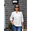 imageGRACE KARIN Womens Dressy Casual Tops 34 Sleeve Business Work Blouses Hollow Out Embroidery Button Down ShirtsWhite