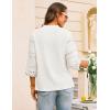 imageGRACE KARIN Womens Dressy Casual Tops 34 Sleeve Business Work Blouses Hollow Out Embroidery Button Down ShirtsWhite