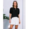 imageGRACE KARIN Womens Dressy Casual Tops Puff Sleeve Drawstring Summer Shirts Hollow Out Eyelet Embroidery V Neck BlouseBlack