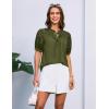 imageGRACE KARIN Womens Dressy Casual Tops Puff Sleeve Drawstring Summer Shirts Hollow Out Eyelet Embroidery V Neck BlouseOlive Green