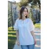 imageGRACE KARIN Womens Dressy Casual Tops Puff Sleeve Drawstring Summer Shirts Hollow Out Eyelet Embroidery V Neck BlouseWhite