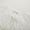 imageGRACE KARIN Womens Dressy Casual Tops Puff Sleeve Drawstring Summer Shirts Hollow Out Eyelet Embroidery V Neck BlouseWhite