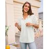 imageGRACE KARIN Womens Dressy Casual Tops Puff Sleeve Drawstring Summer Shirts Hollow Out Eyelet Embroidery V Neck BlouseWhite