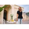 imageGRACE KARIN Womens Summer Tops V Neck Short Sleeve Tie Front Blouses Peplum Babydoll TopBlack