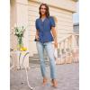 imageGRACE KARIN Womens Summer Tops V Neck Short Sleeve Tie Front Blouses Peplum Babydoll TopBlue