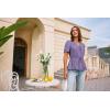 imageGRACE KARIN Womens Summer Tops V Neck Short Sleeve Tie Front Blouses Peplum Babydoll TopLilac