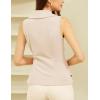 imageGRACE KARIN Womens Wrap V Neck Casual Work Tops Sleeveless Office Dressy Summer Blouse Asymmetrical Elegant ShirtsApricot