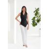 imageGRACE KARIN Womens Wrap V Neck Casual Work Tops Sleeveless Office Dressy Summer Blouse Asymmetrical Elegant ShirtsBlack
