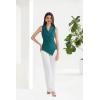 imageGRACE KARIN Womens Wrap V Neck Casual Work Tops Sleeveless Office Dressy Summer Blouse Asymmetrical Elegant ShirtsBlue Green