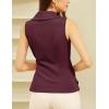 imageGRACE KARIN Womens Wrap V Neck Casual Work Tops Sleeveless Office Dressy Summer Blouse Asymmetrical Elegant ShirtsBurgundy