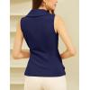 imageGRACE KARIN Womens Wrap V Neck Casual Work Tops Sleeveless Office Dressy Summer Blouse Asymmetrical Elegant ShirtsDark Blue