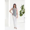 imageGRACE KARIN Womens Wrap V Neck Casual Work Tops Sleeveless Office Dressy Summer Blouse Asymmetrical Elegant ShirtsGrey