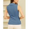 imageGRACE KARIN Womens Wrap V Neck Casual Work Tops Sleeveless Office Dressy Summer Blouse Asymmetrical Elegant ShirtsGrey Blue