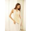 imageGRACE KARIN Womens Wrap V Neck Casual Work Tops Sleeveless Office Dressy Summer Blouse Asymmetrical Elegant ShirtsIvory White
